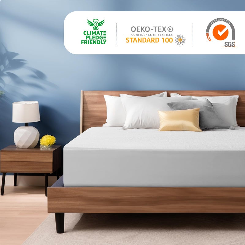 TASTELIFE King Size Waterproof Mattress Protector - 100% Fitted With Deep Pocket - Breathable Noiseless Bed Cover - Washable, Vinyl Free (White) - Image 2